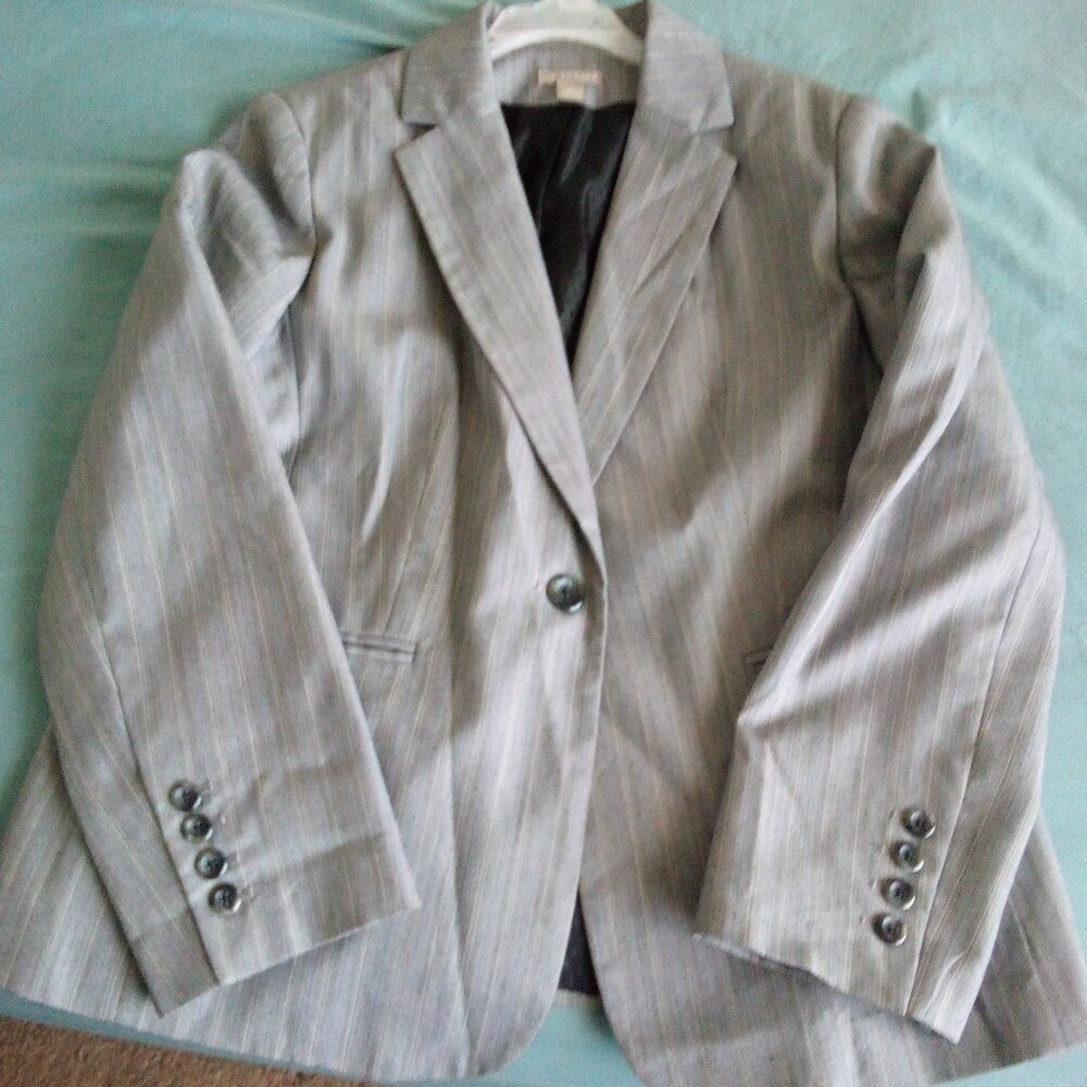 Kim Rogers pinstripe blazer suit jacket